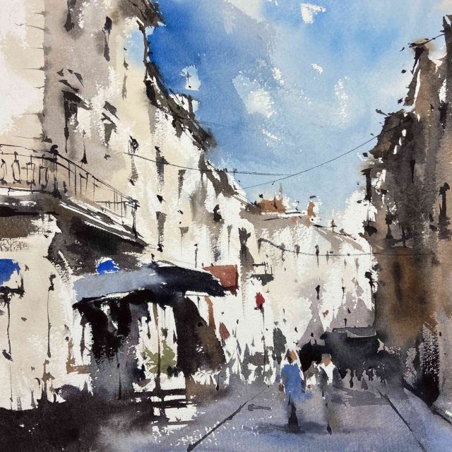 Loose Style Watercolor Cityscape with Michael Solovyev
