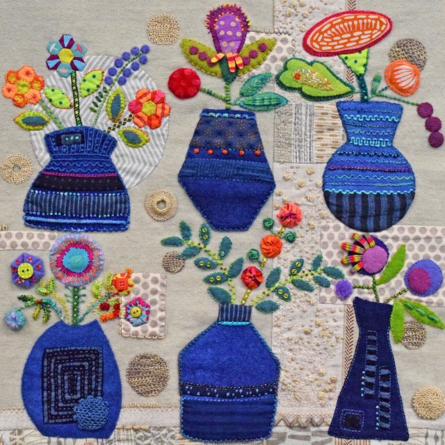 Indigo Vases: A Small Study Workshop with Sue Spargo
